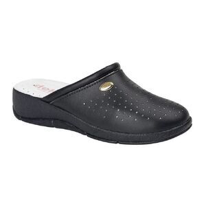 Dek Womens/Ladies Leather Clogs / Navy Blue